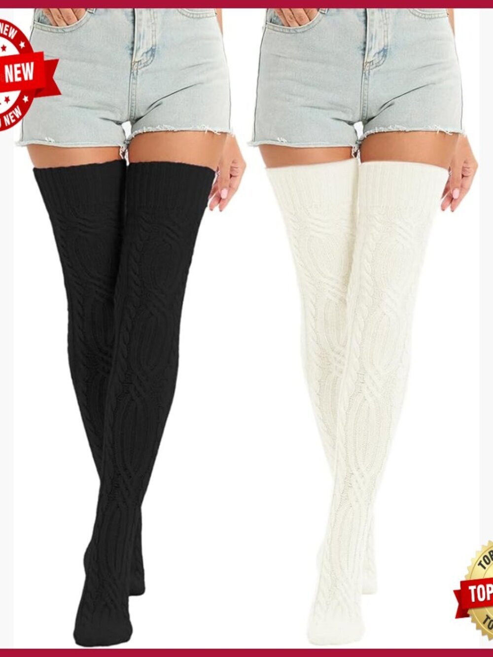 Over the Knee Knit Socks, Winter Leg Warmers, Thigh High Tube Socks, Fleece